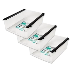 Kit Cesto Organizador Plástico Multiuso Empilhável 3 Unidades Ordene