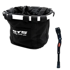 Kit Cesta Dianteira Tecido Removível Engate Rápido Pet C/ Pezinho Descanso Lateral Bike Bicicleta