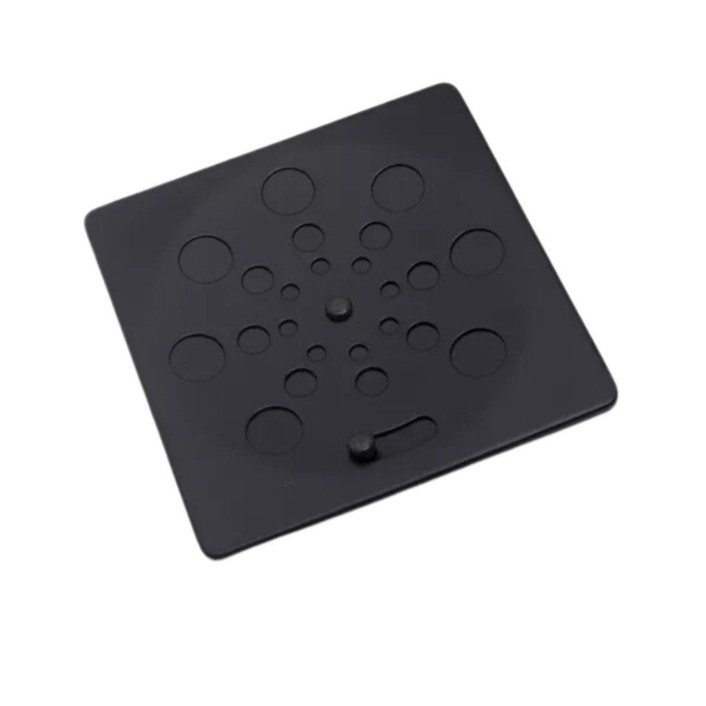 Ralo Grelha Inox Preto Black Banheiro Quadrado 15x15 C/ Fecho