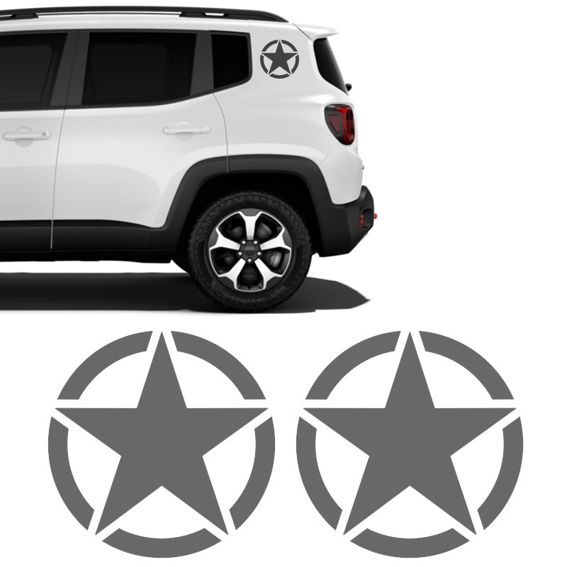 Adesivos Estrela Militar Jeep Renegade Lateral Grafite - Par em Oferta na Shopee