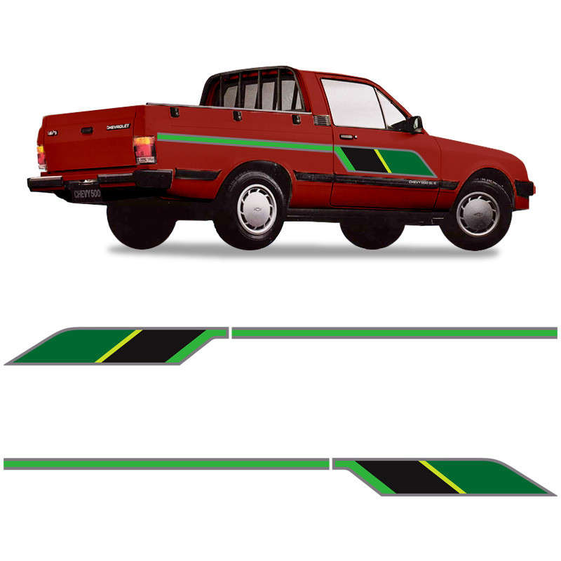 Faixas Chevy 500 1991 Adesivo Verde Lateral Modelo Original em Oferta na Shopee