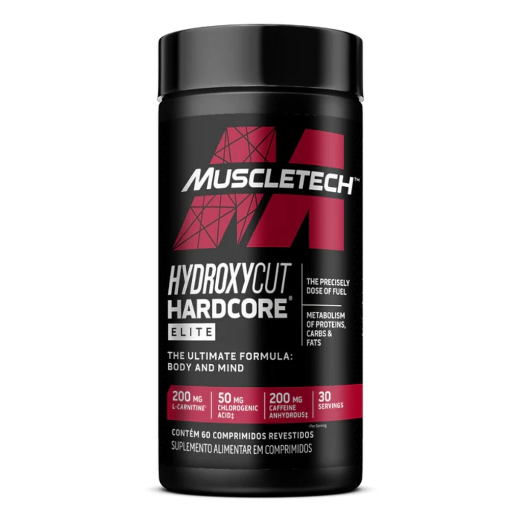 Termogênico Hydroxycut Hardcore Elite Pote Com 60 Tabletes Muscletech em Oferta na Shopee