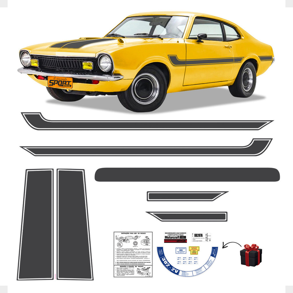Faixa Compatível Com Maverick V8 1973/1979 Adesivo Completo