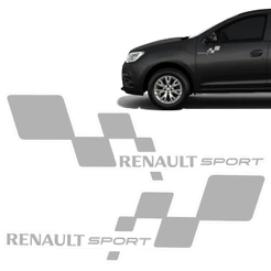 Adesivo Lateral Cinza Tuning Renault Sport Sandero Logan