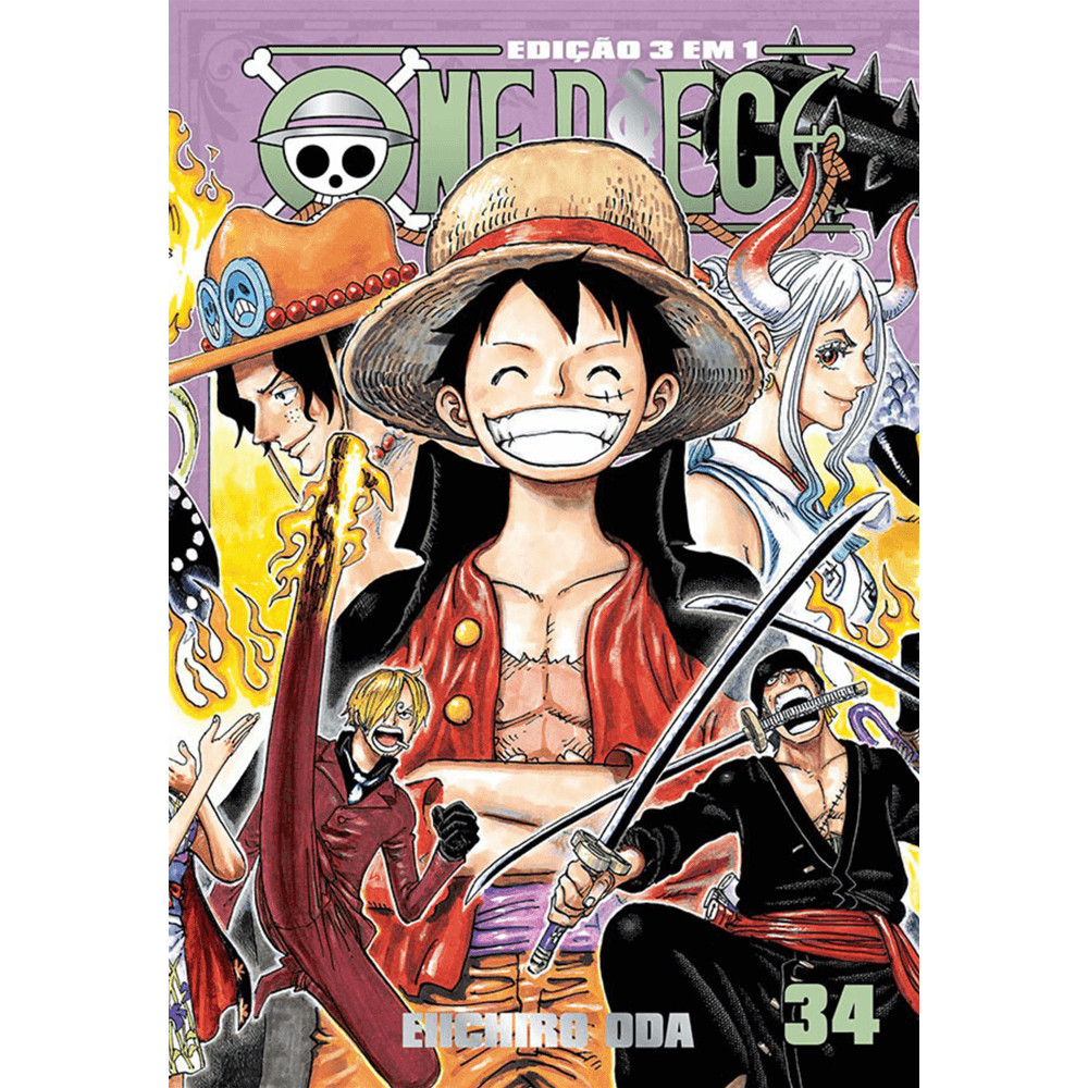 Mangá - One Piece 3 Em 1 Vol. 34 - Novo/Lacrado