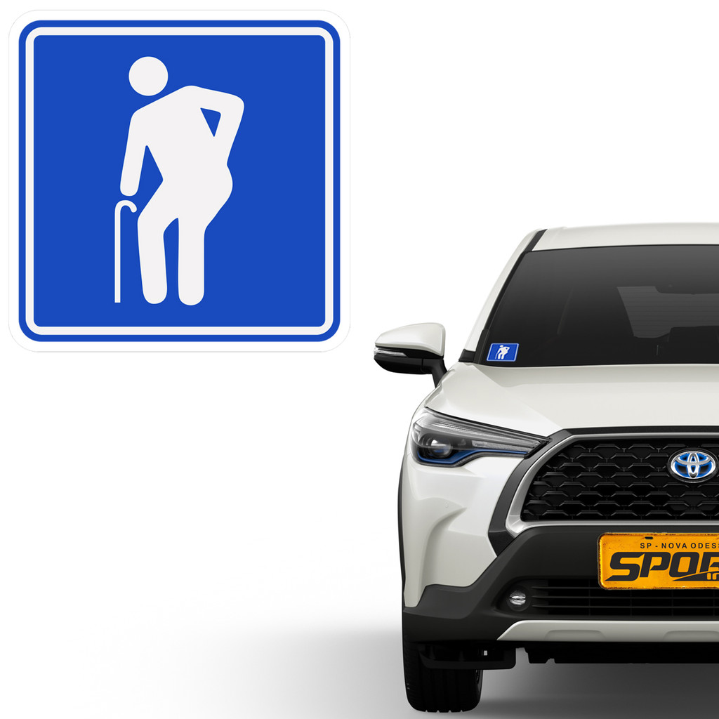 Adesivo Idoso Vidro Interno Do Carro Azul 10x10 Automotivo em Oferta na Shopee