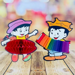 2 ENFEITE DE CASAL CAIPIRA 28X23 CM 6132-41 FESTA JUNINA 2025 (EX)