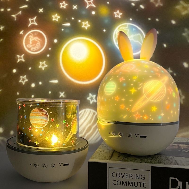 bonitinho lâmpada de projeção de céu estrelado quarto luz noturna giratória sonhadora projetor de galáxia