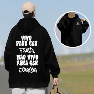 Moletom Masculino Blusa de Frio Charlie Brown Jr Frase Para Ser Feliz Não Vivo Para Ser Comum em Oferta na Shopee