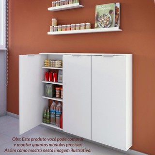 Armario Despensa Suspenso Compacto p/ Cozinha Branco Projmob em Oferta na Shopee