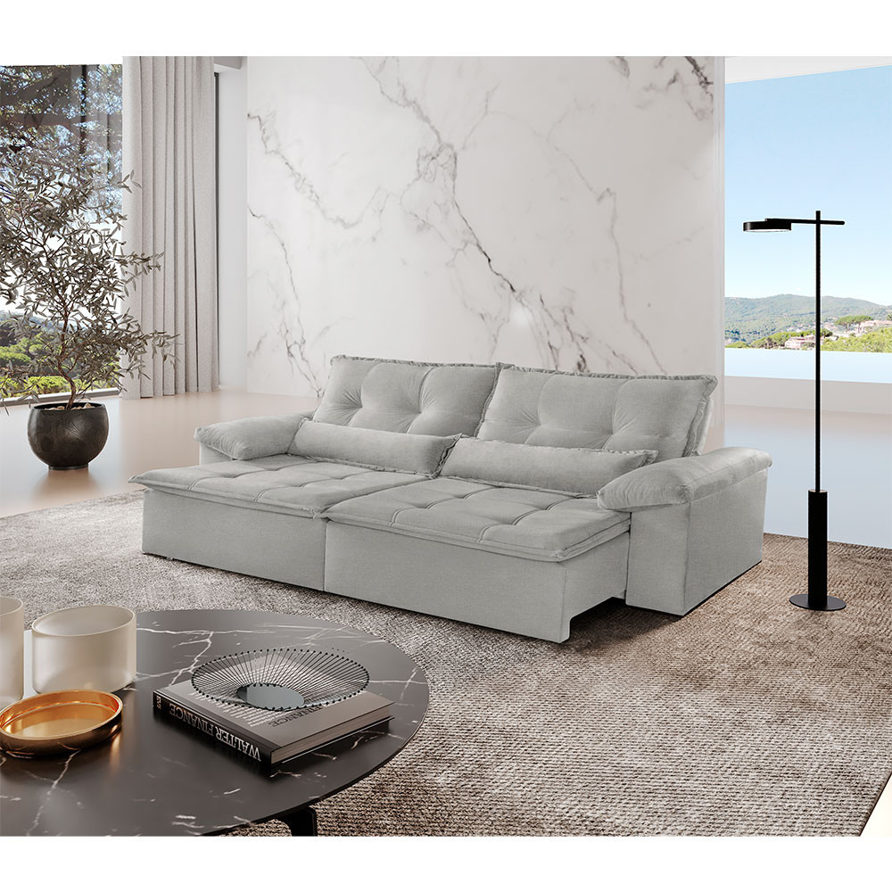 Sofá Parma Linho 03 Lugares 02 Módulos de 100m B25cm Meu Sofá Online