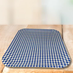 Prato Retangular Laminado - Xadrez Azul - 33x40,5cm - 1 unidade - Rizzo