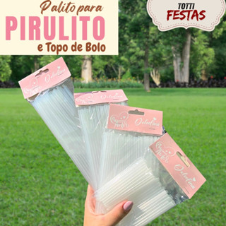 9/14/20/28cm Palito Para Pirulito e Topo de Bolo Cristal Transparente 4 tamanhos 9/14/20/28cm em Oferta na Shopee