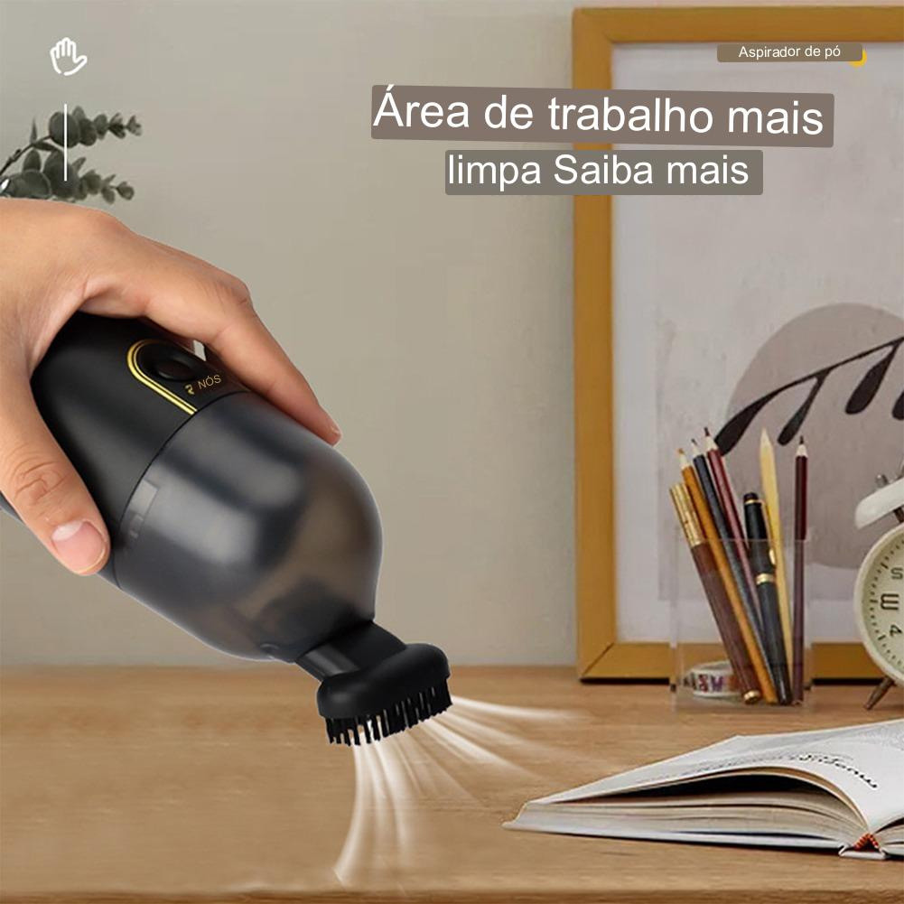 Mini Aspirador de Pó Sem Fio Recarregável USB Para Carro Teclado Mesa