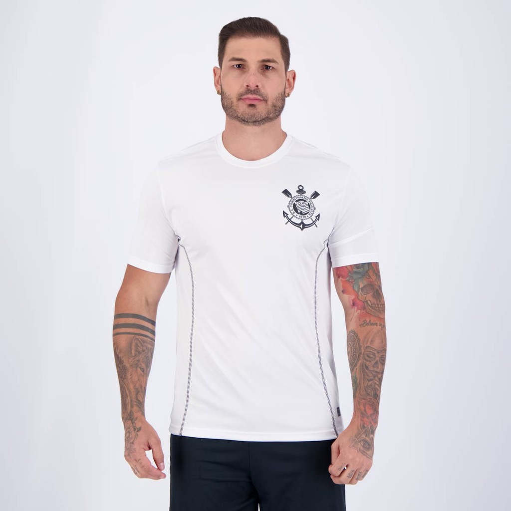 Camisa Corinthians Fitness Branca em Oferta na Shopee
