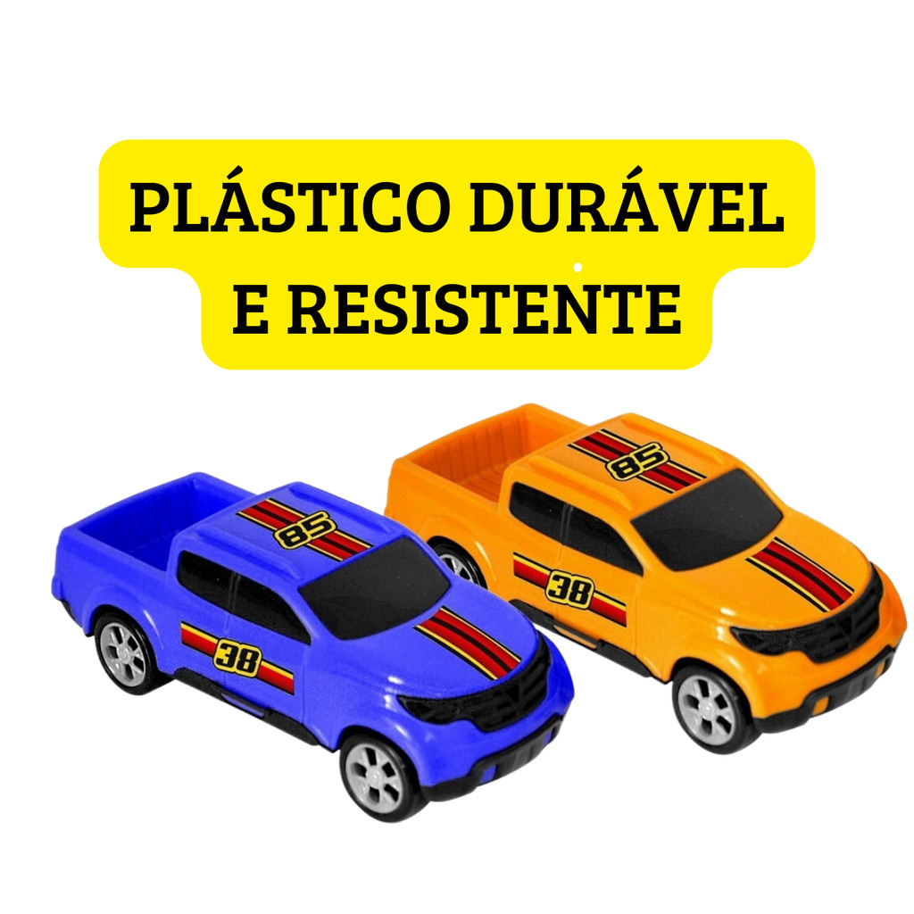 Kit 4 Brinquedos Carrinho Pickup Caminhonete Atacado Doação Brincadeira de Transporte Infantil — imagem 2 de 2