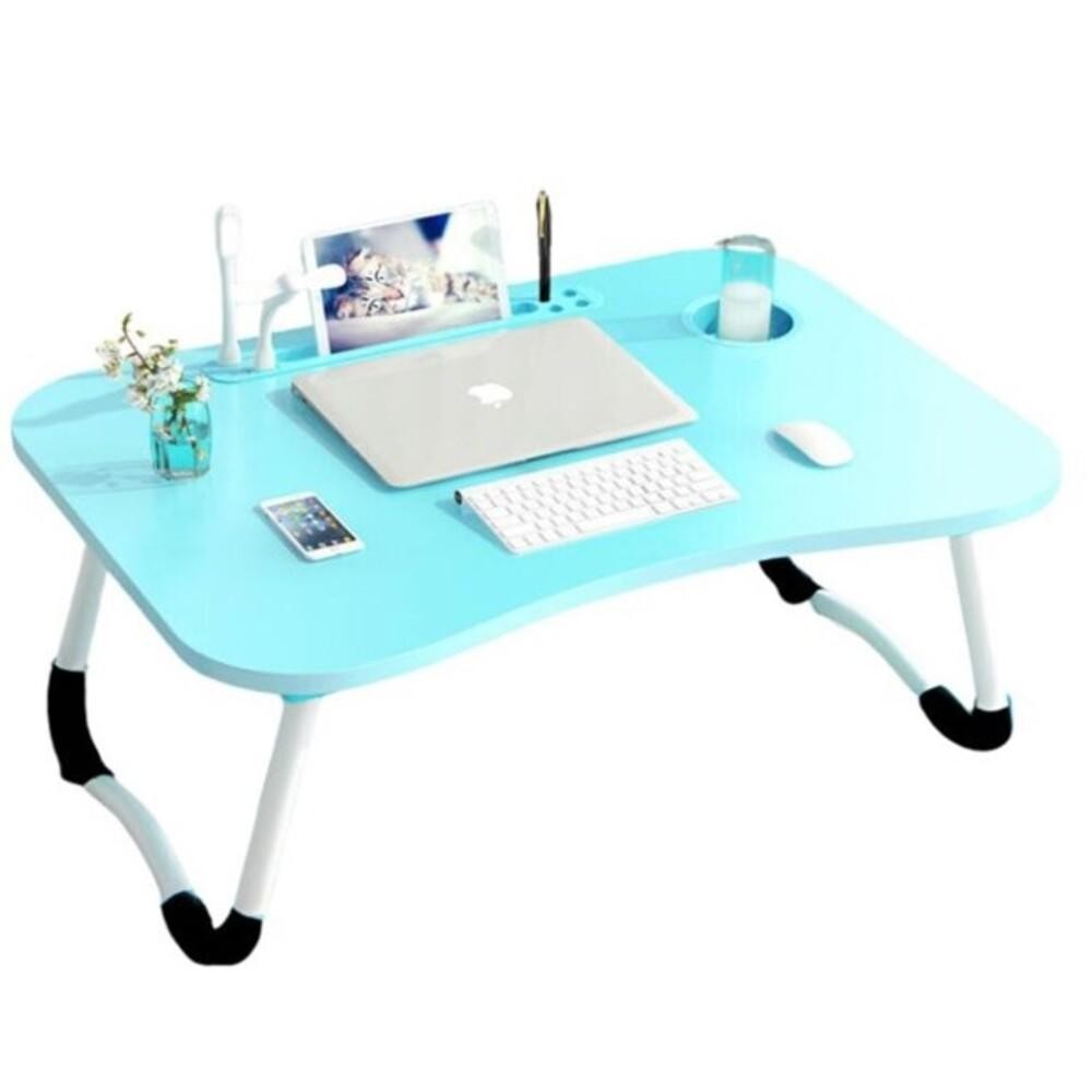 Mesa Portatil Notebook Home Office Com USB Ventilador Azul