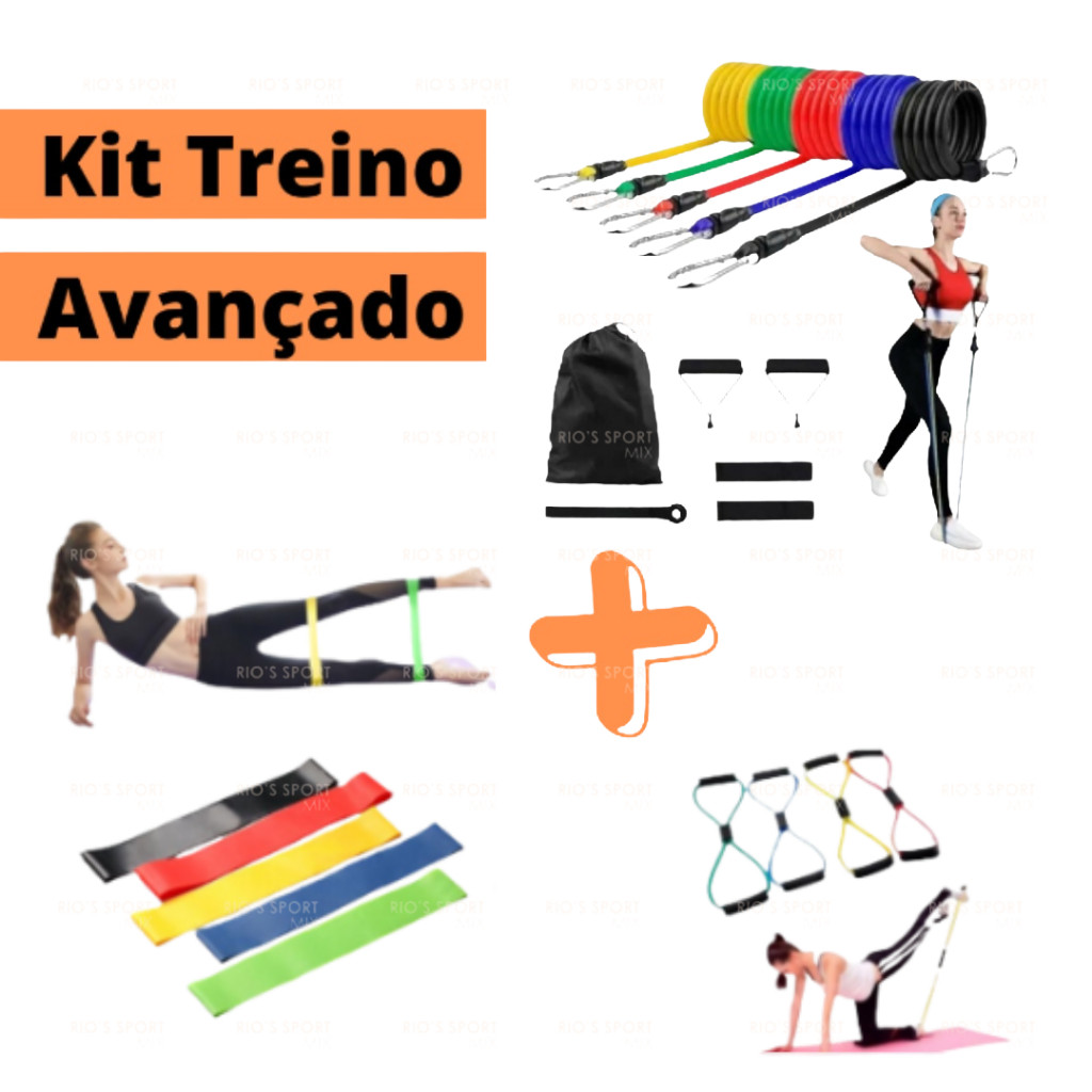 Treino AVANÇADO Fortalecimento Muscular Com 11 Peças +  Mini Band + Cross Tube em Oferta na Shopee