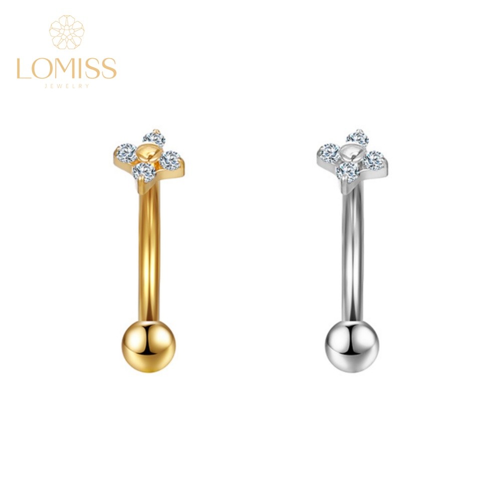 Lomiss Piercing Helix Flat Conch Tragus Minibarbell Curvo Titânio Flor 4 Zircônias em Oferta na Shopee