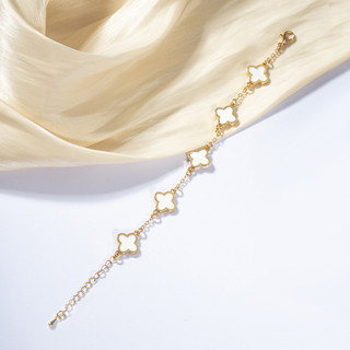 Pulseira Trevo 4 Folhas Dourado - Presente Feminino para Amizade