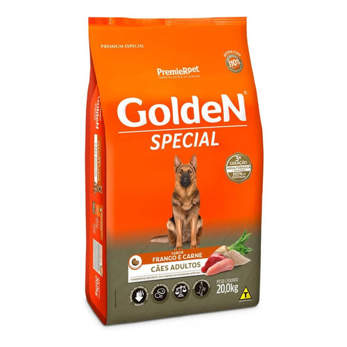 Premierpet Golden Premium Especial Special Cachorro Adulto Frango E Carne 20 Kg Sacola Seca