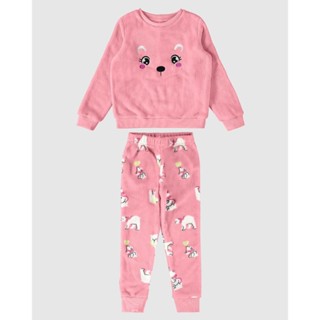 Pijama Infantil Menina Urso-Polar Em Fleece Malwee Kids em Oferta na Shopee