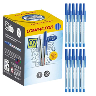 Kit com 12 Canetas Azul Esferográficas Compactor Ponta Fina em Oferta na Shopee