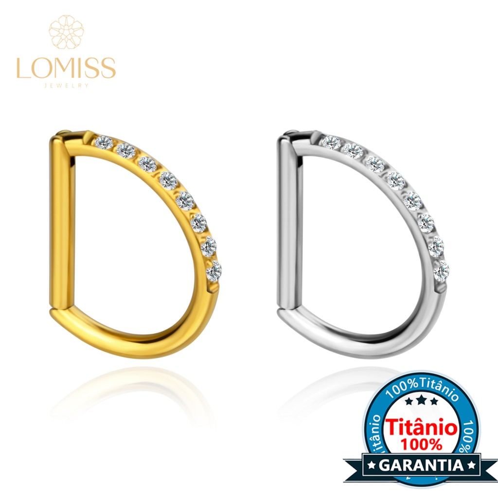 Lomiss Piercing Septril Rook Conch Nariz Meia Argola Titânio Segmento Articulado Zircônia em Oferta na Shopee