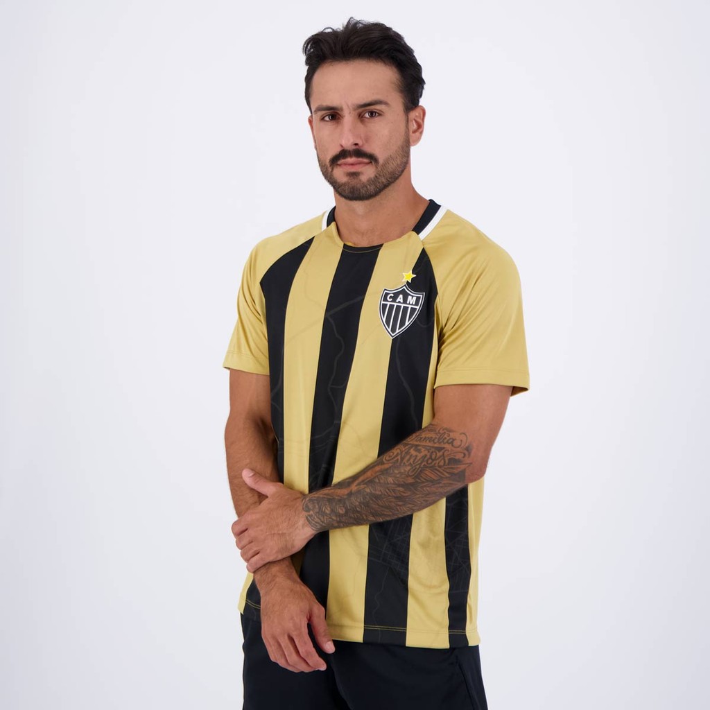 Detalhes do Camisa Atlético Mineiro Euforia Dourada e Preta