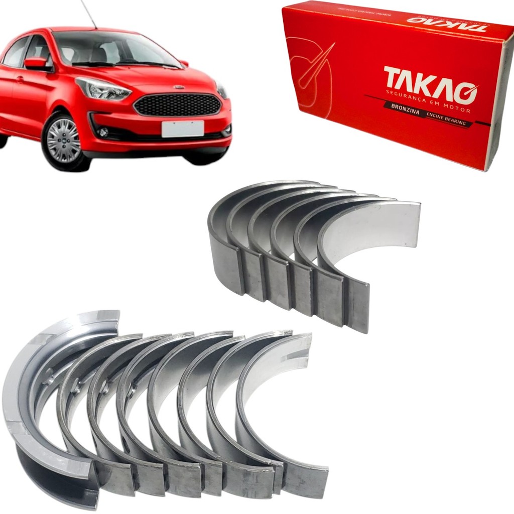 Kit Bronzina De Mancal e Biela Casquilho Fixo e Movel Para Ford Ka Ka+ 1.0 12v 3 Cil 2014 A 2021 - Spare Parts and Accessories for Vehicles