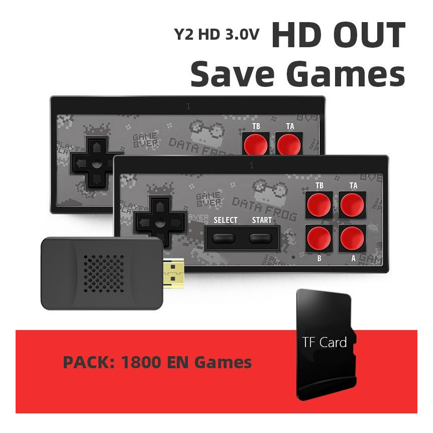 Video Game FD600 1800 Jogos + 2 Controle -Console De Videogame Portátil Usb Wireless Y2