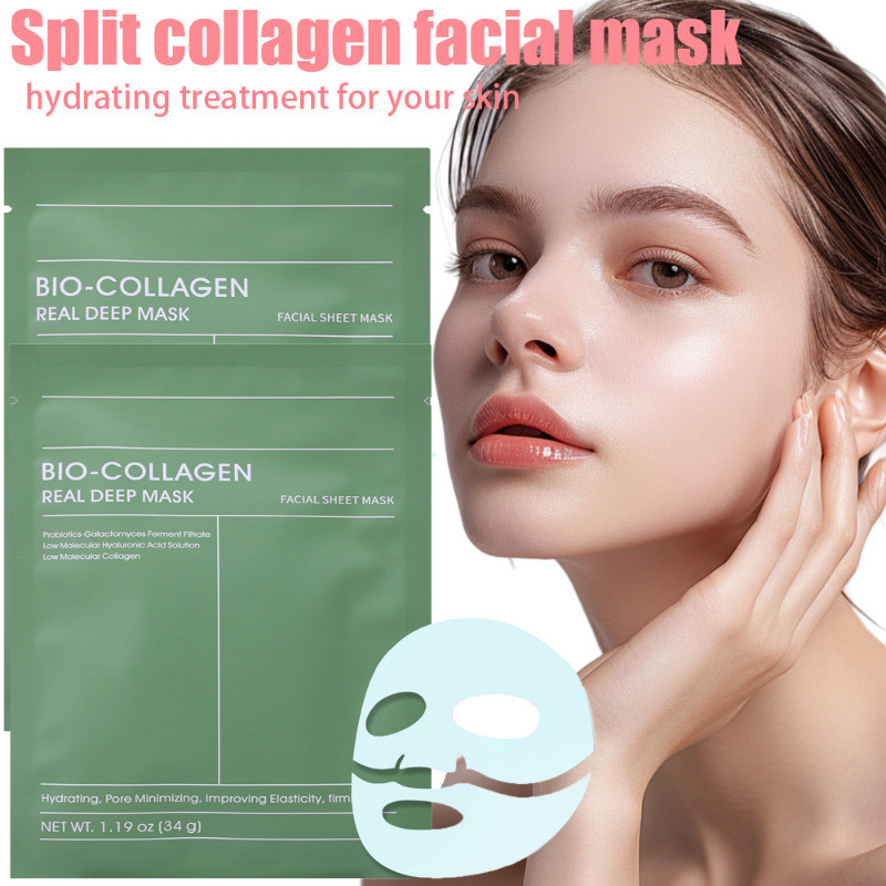 Máscara Facial De Bio Colágeno De 1/3/5 Unidades-Produtos Para Cuidados Com A Pele-De Folha Dividida Solúvel Durante Noi