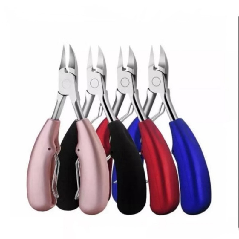 kit com 1 / 2 / 3 Alicate mola dupla De Cortar Unha Curvado Profissional Aço Inox. em Oferta na Shopee