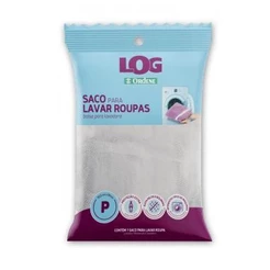 Saco para Lavar Roupa Delicada Pequeno Branco/Rosa Log Ordene