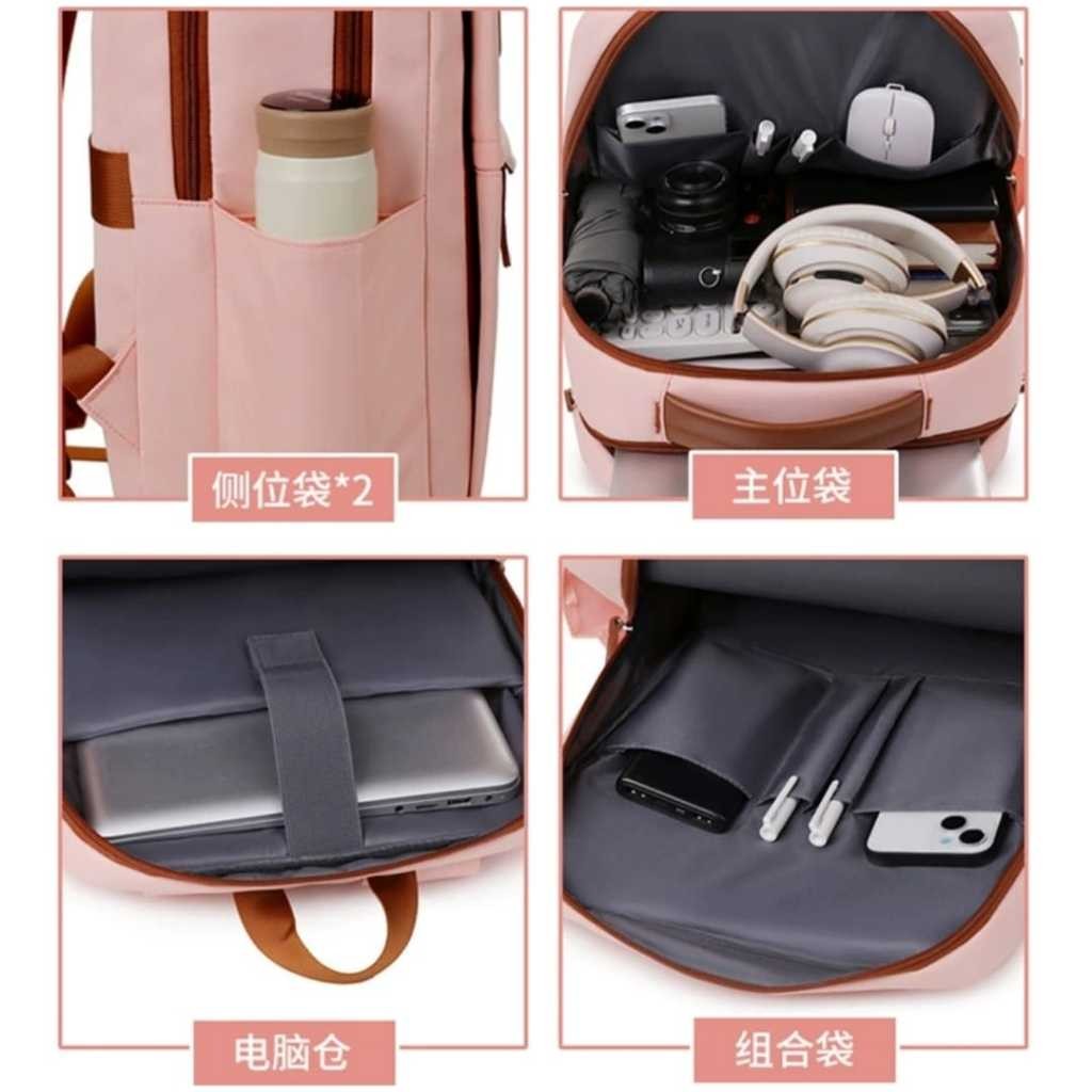 Nova mochila vários bolsos multi-função saco de computador zíper leve estudante ,mochila viagem Moda — imagem 2 de 2