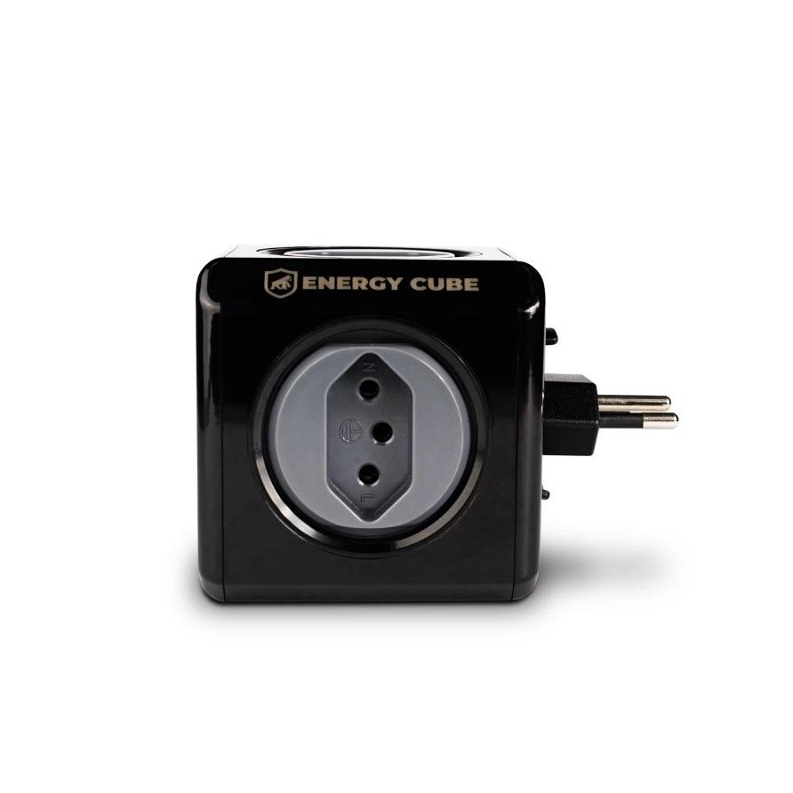 Filtro de linha Adaptador Extensão Benjamin Bivolt 5 Tomadas Energy Cube Gshield Preto Proteção Infantil Inmetro em Oferta na Shopee