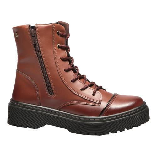 Bota Coturno Feminina Tratorada Ziper Forrada -Isabela Castelani 7010 B