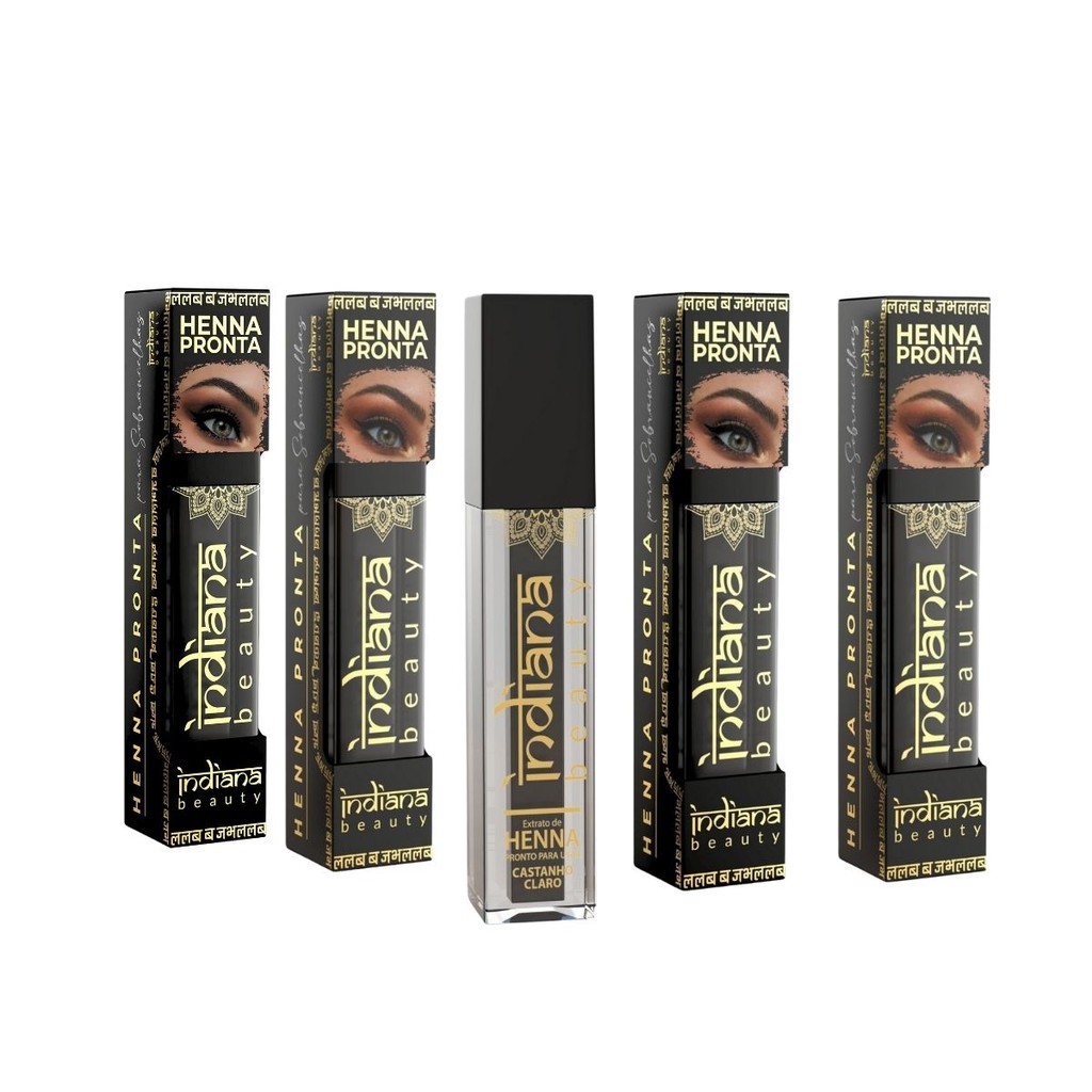 Henna Para Sobrancelhas Todas as Cores Indiana Beauty Pronta Para Uso 4 g Designer Henna Indiana em Oferta na Shopee