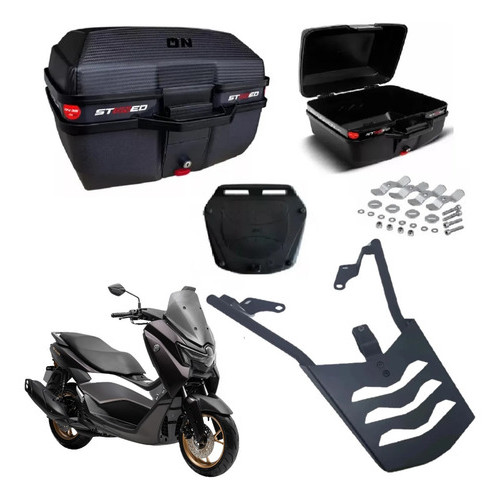 Bagageiro Suporte Baú Nmax 160 2021 A 2026 + Bauleto 35 Litros Stoned em Oferta na Shopee