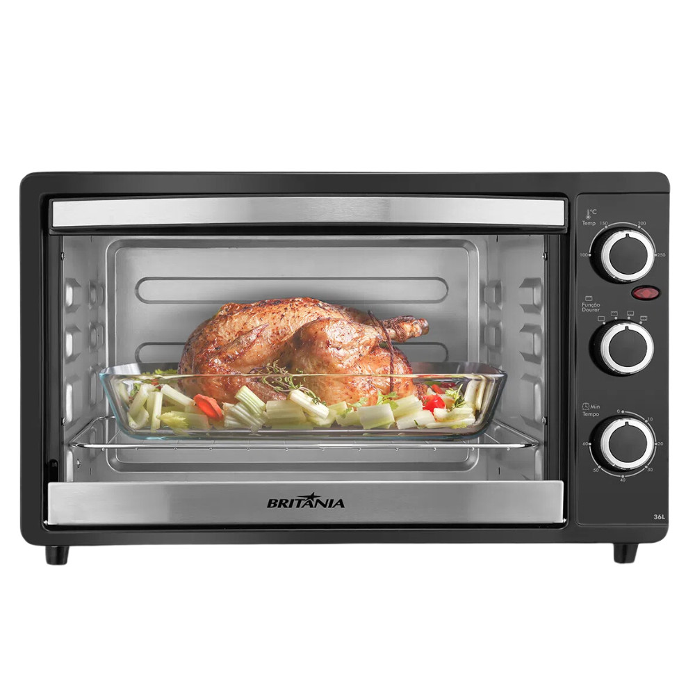 Forno De Bancada Elétrico Forninho 36 Litros Timer Grelha Grade Inox 127v Britânia
