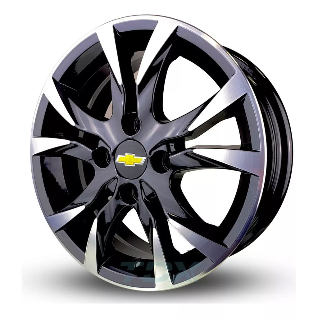 Kit 4 Rodas Aro 15 4x100 Scorro Montana Agile Corsa Onix Preto com Diamantado Envio Imediato S215
