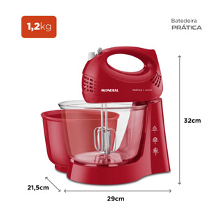 Batedeira Prática B-45-R 400W Vermelha 127V Mondial em Oferta na Shopee