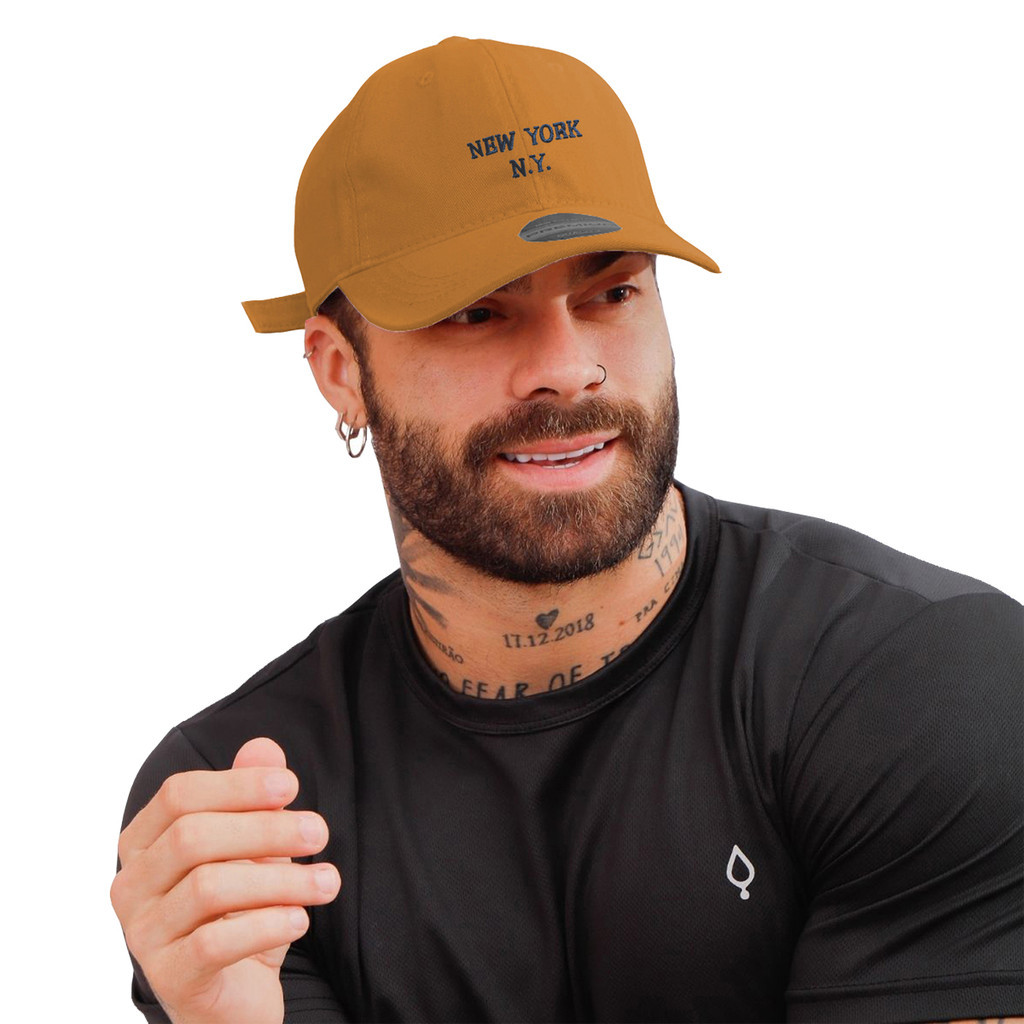 Boné New York Bordado Brim Algodão com regulagem fitão fivela em Oferta na Shopee