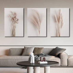 Quadro Decorativo Minimalista Trigo Folhas Sala Quarto Casal Decoração Da Casa 40x60cmx3pcs