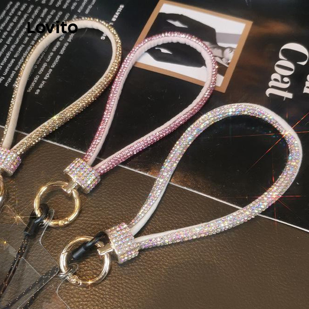 Lovito Lindas Alças E Chaveiros De Textura Lisa Para Mulheres LCS099155