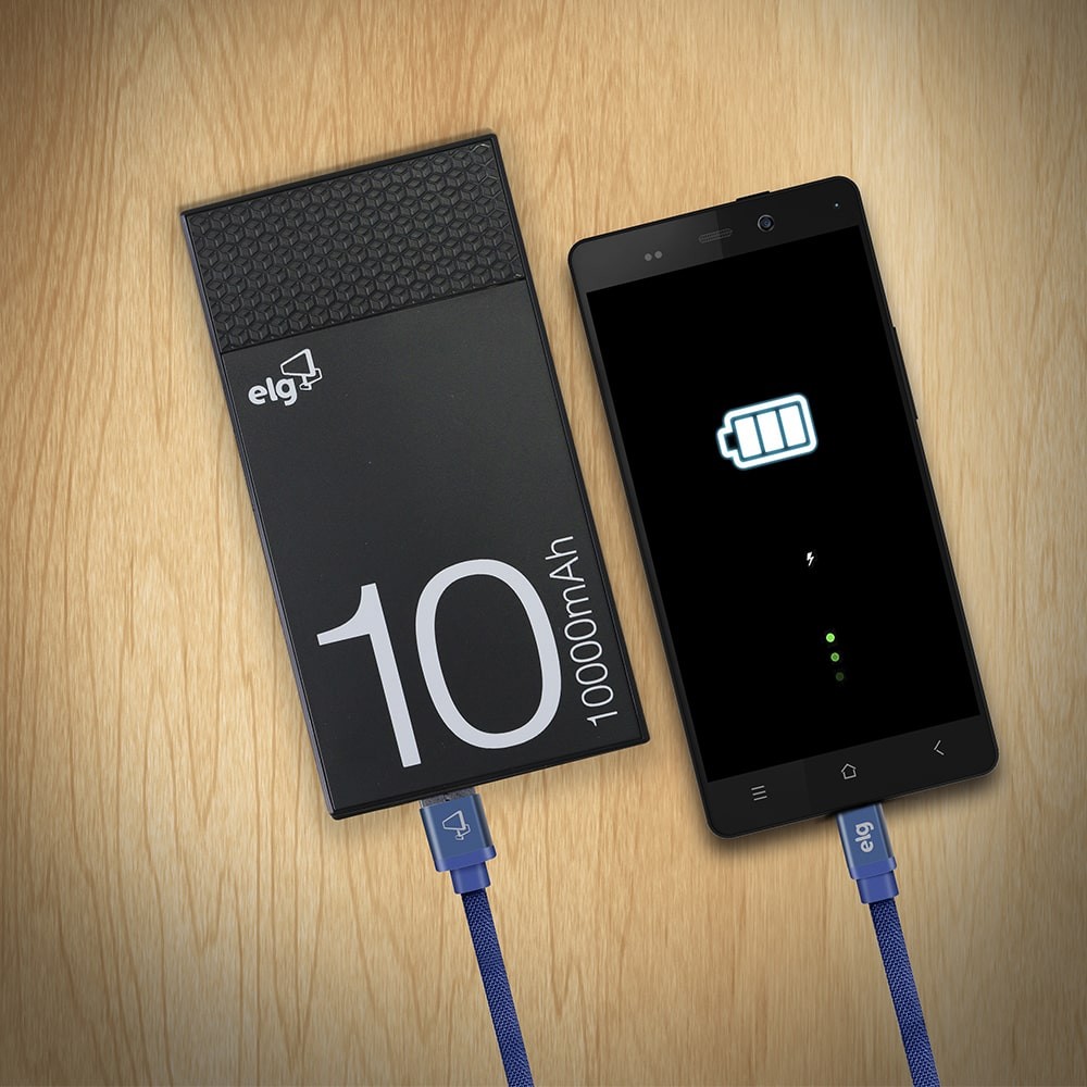 Cabo para Recarga e Sicronização 1M ELG, CNV510, USB para Micro USB, 2.4A e 12W,Tecido Canvas, Azul - Mobile & Gadgets