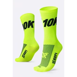 Meia para Corrida HUPI 10K Amarelo Neon Tamanho 36-42
