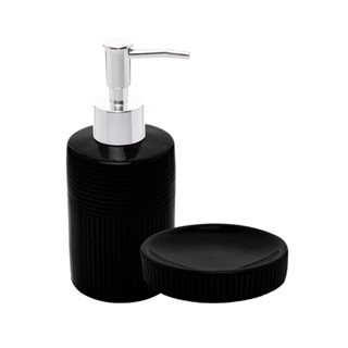 2 Peças para Banheiro Wolff Essência de Cerâmica Preto em Oferta na Shopee