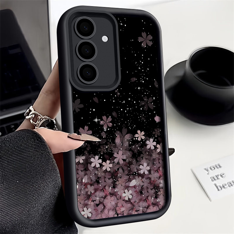 Flor De Cerejeira Silicone Macio TPU Caso Para Samsung Galaxy A55 A16 A15 A14 A54 A35 A25 A34 A53 A52 5G A06 A05 A05S Te