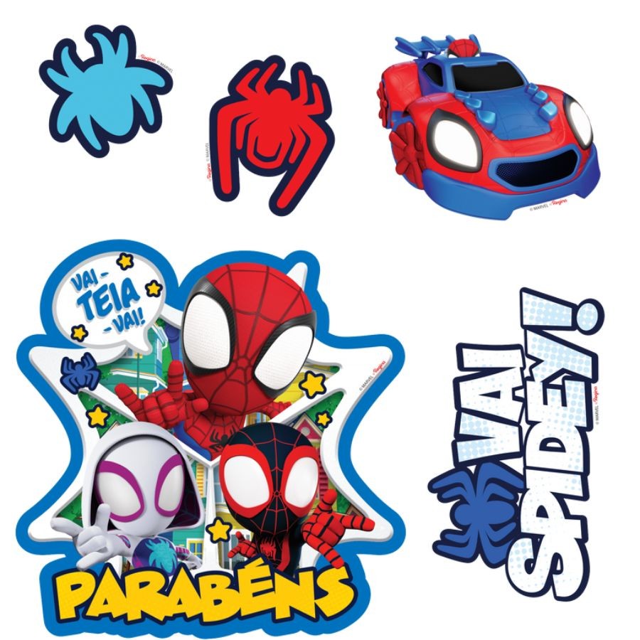 Decoração de Bolo  - Cenario Spidey - 5 unidades - Regina - Rizzo - Home & Living